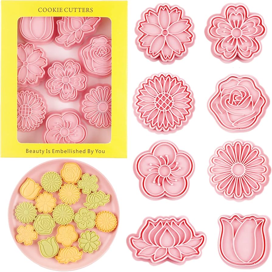 Amazon | フラワーズクッキー型 可愛桜、梅の花、菊、チューリップ